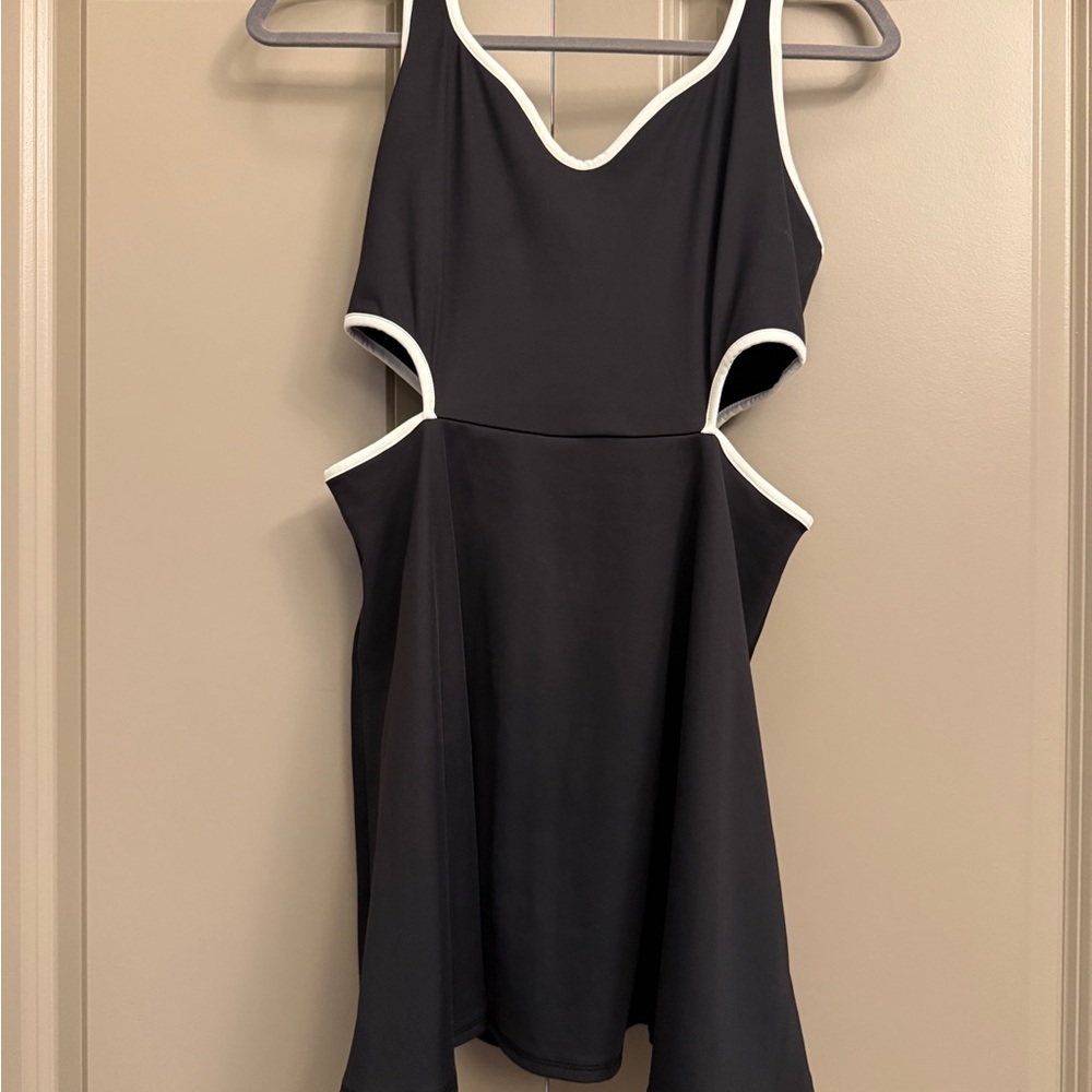 Old Navy Black Active Dress with White Accents